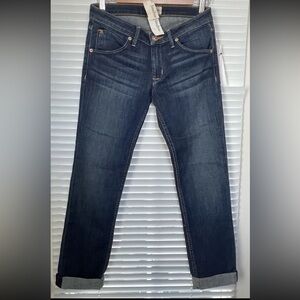 Women's Hudson Bacara Crop Straight Cuffed Denim Jeans Med Wash Size 27 NWT